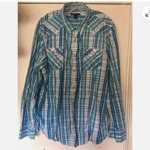 INC MEN BUTTON UP SHIRT LONG SLEEVE SZ 3XL